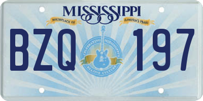 MS license plate BZQ197