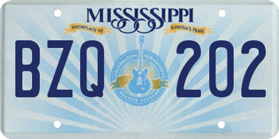 MS license plate BZQ202