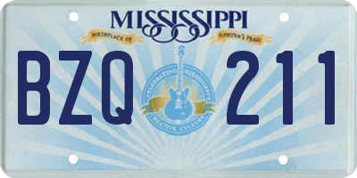 MS license plate BZQ211