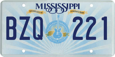MS license plate BZQ221