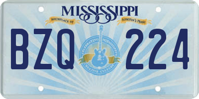 MS license plate BZQ224