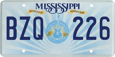 MS license plate BZQ226