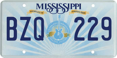 MS license plate BZQ229
