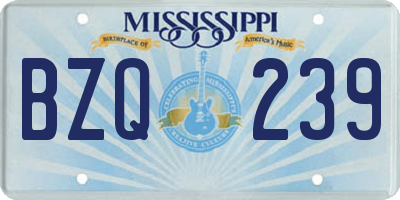 MS license plate BZQ239