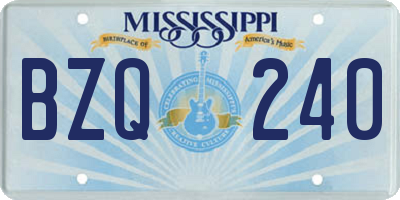 MS license plate BZQ240