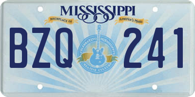 MS license plate BZQ241
