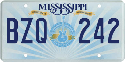 MS license plate BZQ242