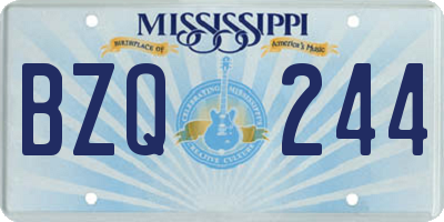 MS license plate BZQ244