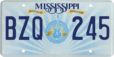 MS license plate BZQ245
