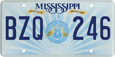 MS license plate BZQ246