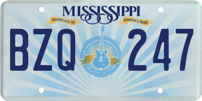 MS license plate BZQ247
