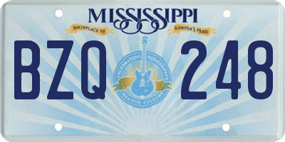 MS license plate BZQ248