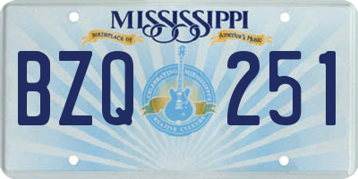 MS license plate BZQ251