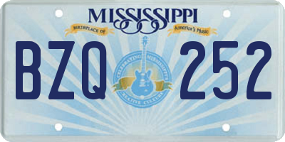 MS license plate BZQ252