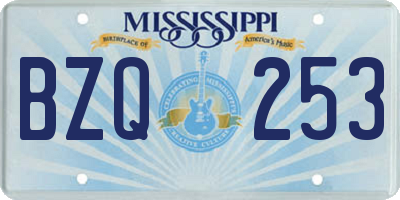 MS license plate BZQ253