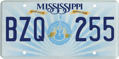 MS license plate BZQ255