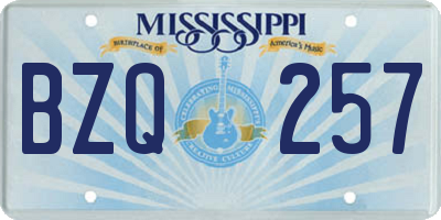 MS license plate BZQ257