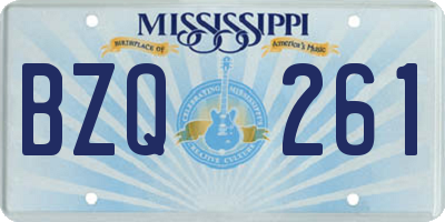 MS license plate BZQ261