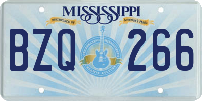 MS license plate BZQ266