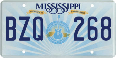 MS license plate BZQ268