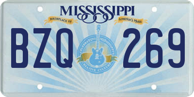 MS license plate BZQ269
