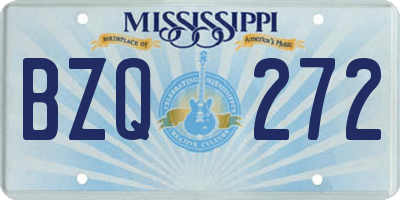 MS license plate BZQ272