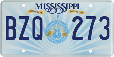 MS license plate BZQ273