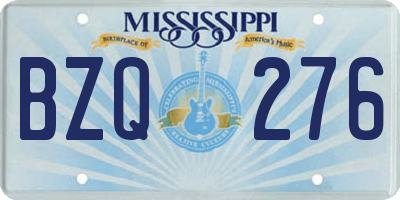 MS license plate BZQ276