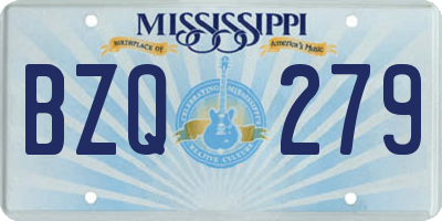 MS license plate BZQ279