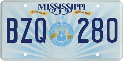MS license plate BZQ280