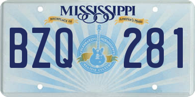 MS license plate BZQ281