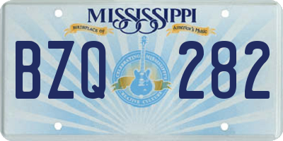 MS license plate BZQ282