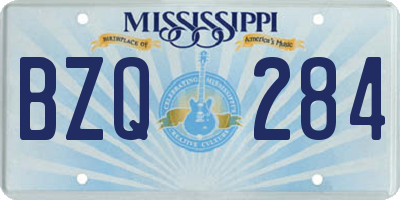 MS license plate BZQ284
