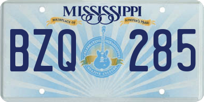 MS license plate BZQ285