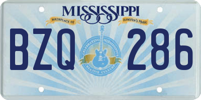 MS license plate BZQ286