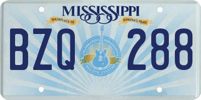 MS license plate BZQ288