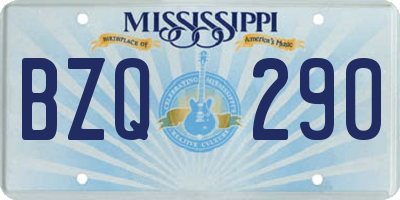 MS license plate BZQ290