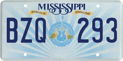 MS license plate BZQ293