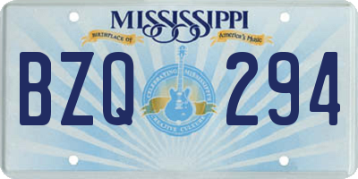 MS license plate BZQ294