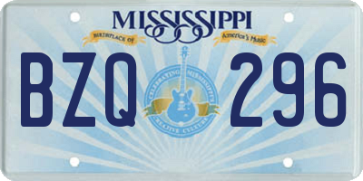 MS license plate BZQ296
