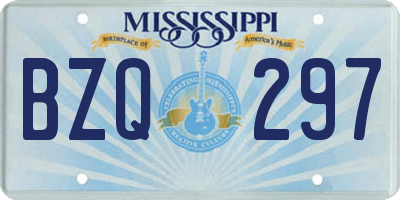 MS license plate BZQ297