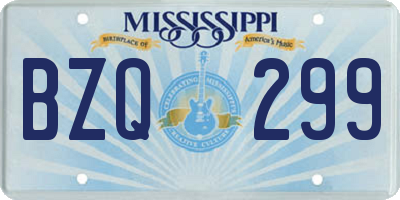 MS license plate BZQ299