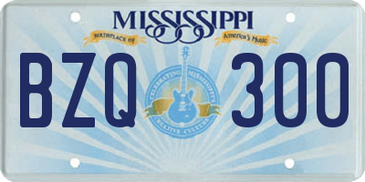 MS license plate BZQ300