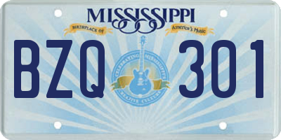 MS license plate BZQ301