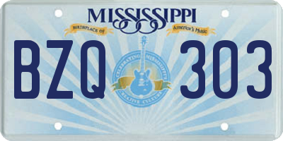 MS license plate BZQ303