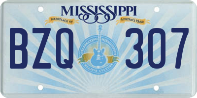 MS license plate BZQ307