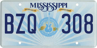 MS license plate BZQ308