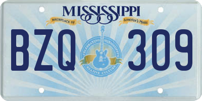 MS license plate BZQ309