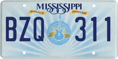 MS license plate BZQ311