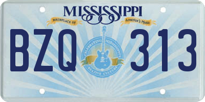 MS license plate BZQ313